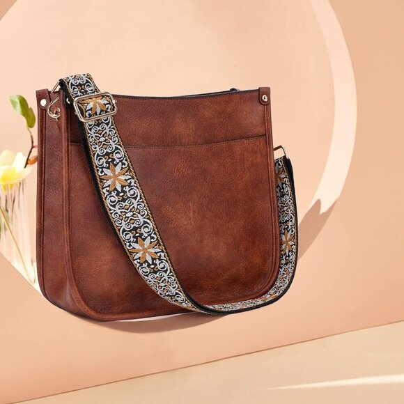 Women Crossbody Bag Vegan Leather Adjustable Straps Shoulder Travel Purse - Picture 9 of 9